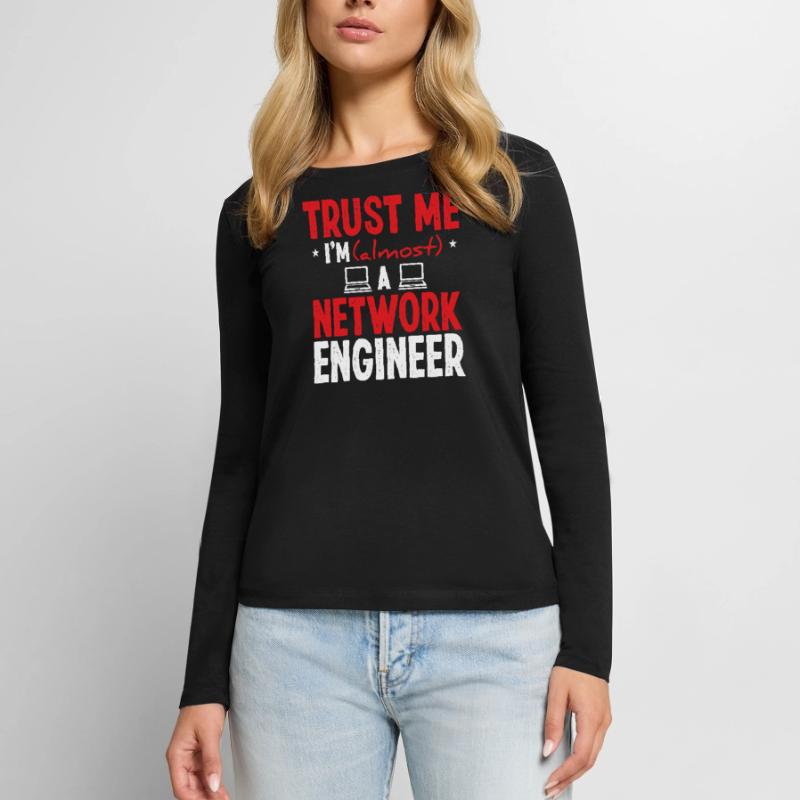 Network Engineer Funny Network Engineering Frauen Premium Bio Langarmshirt