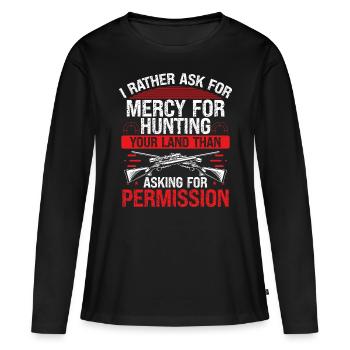 Hunting Ask for Funny Hunter Wild Boar Hunter - Women's Premium Organic Long Sleeve Shirt - black - Front - Julia (174cm)
