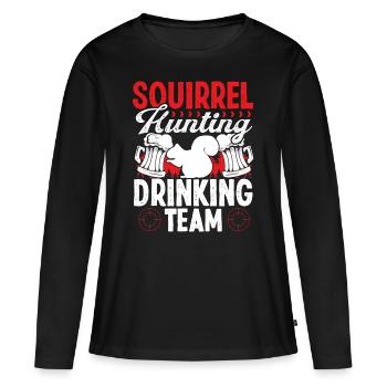 Squirrel Removal Technician Drinking Team Hunter - Frauen Premium Bio Langarmshirt - Schwarz - Vorne - Julia (174cm)