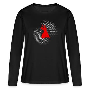 Aïkido - T-shirt manches longues Premium bio Femme - noir - Devant - Julia (174cm)