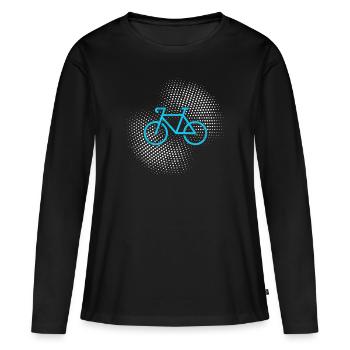 Bicyclette - T-shirt manches longues Premium bio Femme - noir - Devant - Julia (174cm)