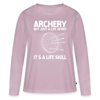 Archery Bow Archer Vintage Target - T-shirt manches longues Premium bio Femme - rose poudré - Devant - Julia (174cm)