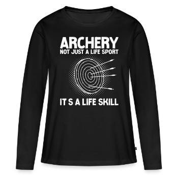 Archery Bow Archer Vintage Target - T-shirt manches longues Premium bio Femme - noir - Devant - Julia (174cm)