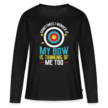 Archery Bow Archer Vintage Target - T-shirt manches longues Premium bio Femme - noir - Devant - Julia (174cm)