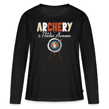 Archery Bow Archer Vintage Target - T-shirt manches longues Premium bio Femme - noir - Devant - Julia (174cm)