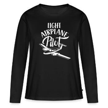 Pilote d’un avion léger Jet Small Aircraft - T-shirt manches longues Premium bio Femme - noir - Devant - Julia (174cm)