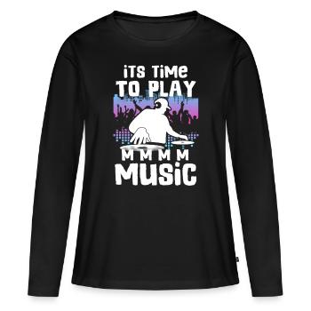 Disc Jockey DJ Rave Synthétiseur Cadeau CD Mixer - T-shirt manches longues Premium bio Femme - noir - Devant - Julia (174cm)
