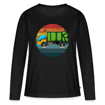 Müllmann Geschenk Müll Müllabfuhr Abfall Beruf - Frauen Premium Bio Langarmshirt - Schwarz - Vorne - Julia (174cm)