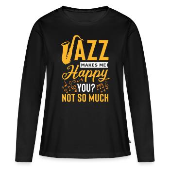 Jazz - T-shirt manches longues Premium bio Femme - noir - Devant - Julia (174cm)