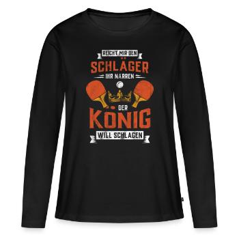 Tischtennis - Frauen Premium Bio Langarmshirt - Schwarz - Vorne - Julia (174cm)