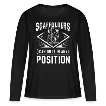 Constructeurs d’échafaudages - T-shirt manches longues Premium bio Femme - noir - Devant - Julia (174cm)