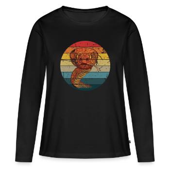 Serpent Cadeau Animal Reptile Cobra Python Boa - T-shirt manches longues Premium bio Femme - noir - Devant - Julia (174cm)