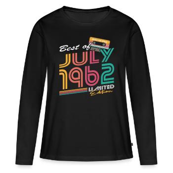 60. Geburtstag Jahrgang Juli 1962 Best of 1962 - Frauen Premium Bio Langarmshirt - Schwarz - Vorne - Julia (174cm)