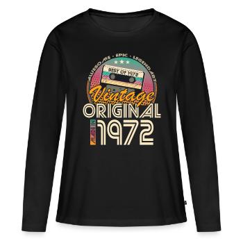 50ème anniversaire millésime 1972 Fabriqué en 1972 - T-shirt manches longues Premium bio Femme - noir - Devant - Julia (174cm)
