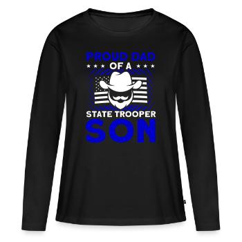 Fier papa Policier Du Service de Police Policier - T-shirt manches longues Premium bio Femme - noir - Devant - Julia (174cm)