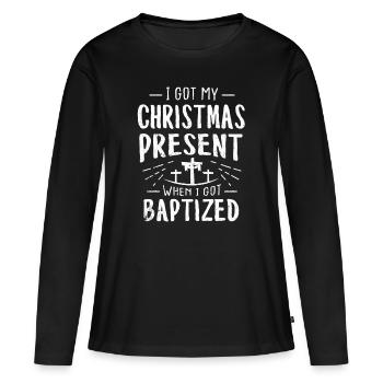 Christentum - Frauen Premium Bio Langarmshirt - Schwarz - Vorne - Julia (174cm)