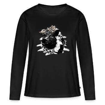 Pig Tshirt Enfants Femmes Porcelet Porcelet - T-shirt manches longues Premium bio Femme - noir - Devant - Julia (174cm)