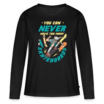 Skater Skateboard Cadeau Halfpipe Sk8 Ollie - T-shirt manches longues Premium bio Femme - noir - Devant - Julia (174cm)