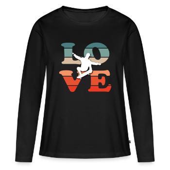 Skateboard Kickflip Cadeau Longboard Sk8er Sk8 - T-shirt manches longues Premium bio Femme - noir - Devant - Julia (174cm)