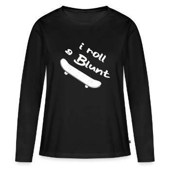 Skater Skateboard Geschenk Halfpipe Sk8 Ollie - Frauen Premium Bio Langarmshirt - Schwarz - Vorne - Julia (174cm)