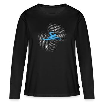Nager - T-shirt manches longues Premium bio Femme - noir - Devant - Julia (174cm)