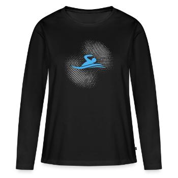 Nager - T-shirt manches longues Premium bio Femme - noir - Devant - Julia (174cm)