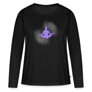 yoga - T-shirt manches longues Premium bio Femme - noir - Devant - Julia (174cm)