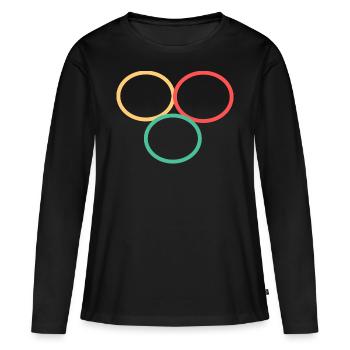 Drei Kreise Simpel Design - Frauen Premium Bio Langarmshirt - Schwarz - Vorne - Julia (174cm)
