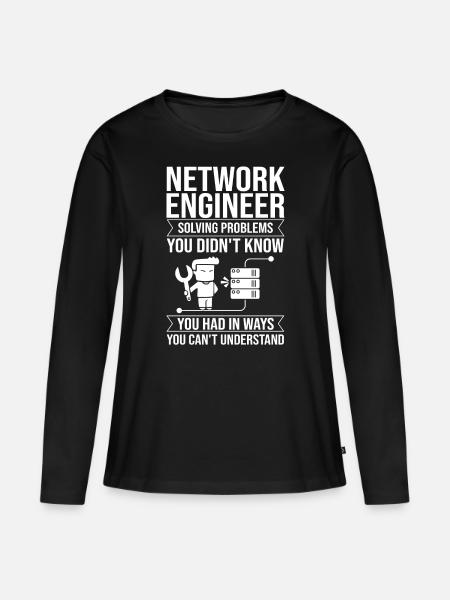 Netzwerkingenieur Network Engineer Computer - Women's Premium Organic Long Sleeve Shirt - black