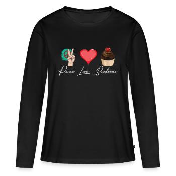 Muffins et muffins pâtisseries sucrées - T-shirt manches longues Premium bio Femme - noir - Devant - Julia (174cm)