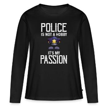 Insigne de shérif de la passion de la police - T-shirt manches longues Premium bio Femme - noir - Devant - Julia (174cm)