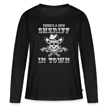 Le nouveau shérif vedette du shérif dans la ville de Revolver - T-shirt manches longues Premium bio Femme - noir - Devant - Julia (174cm)