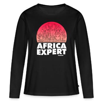 Expert Afrique - T-shirt manches longues Premium bio Femme - noir - Devant - Julia (174cm)