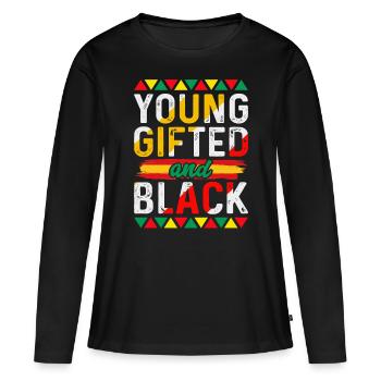 Mois de l’histoire des Noirs Histoire des Noirs Américain - T-shirt manches longues Premium bio Femme - noir - Devant - Julia (174cm)