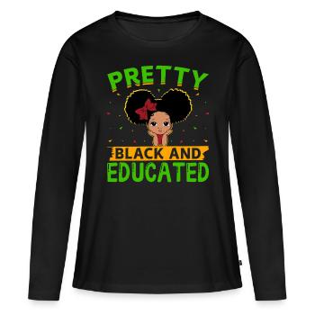 Mois de l’histoire des Noirs Histoire des Noirs Américain - T-shirt manches longues Premium bio Femme - noir - Devant - Julia (174cm)