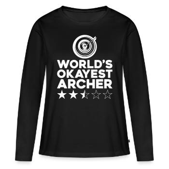 Archery Bow Archer Target World's - T-shirt manches longues Premium bio Femme - noir - Devant - Julia (174cm)