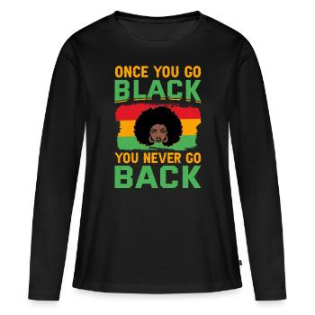 Mois de l’histoire des Noirs Histoire des Noirs Américain - T-shirt manches longues Premium bio Femme - noir - Devant - Julia (174cm)