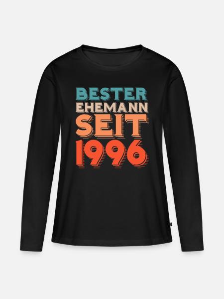 Bester Ehemann Seit 1996 - Frauen Premium Bio Langarmshirt - Schwarz