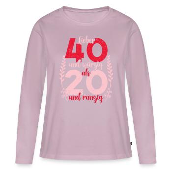 Vierzigster Geburtstag 40. Frauen 40 Jahre - Frauen Premium Bio Langarmshirt - Altrosa - Vorne - Julia (174cm)