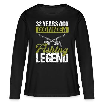 32 Year Old Fishing Legend Rod 32 Fisherman - Women's Premium Organic Long Sleeve Shirt - black - Front - Julia (174cm)