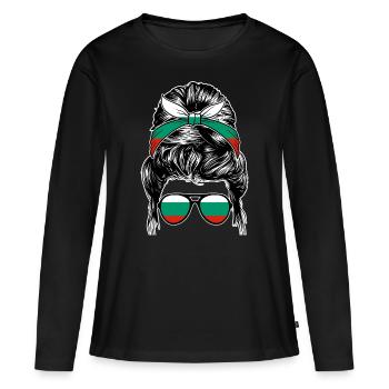 Balkans Bulgarie Bulgarie Bulgarie - T-shirt manches longues Premium bio Femme - noir - Devant - Julia (174cm)