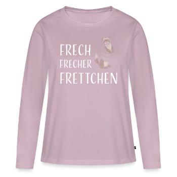 Frettchen Ferret Frettchenliebhaber - Frauen Premium Bio Langarmshirt - Altrosa - Vorne - Julia (174cm)