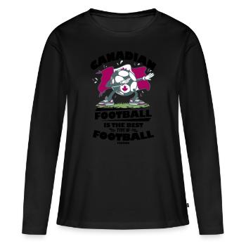 Canada - Frauen Premium Bio Langarmshirt - Schwarz - Vorne - Julia (174cm)