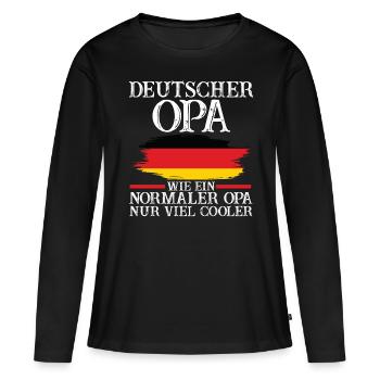 Deutscher Opa Deutscher Deutschland - Frauen Premium Bio Langarmshirt - Schwarz - Vorne - Julia (174cm)
