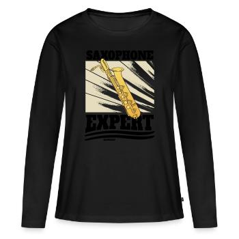 Saxophone Expert - T-shirt manches longues Premium bio Femme - noir - Devant - Julia (174cm)