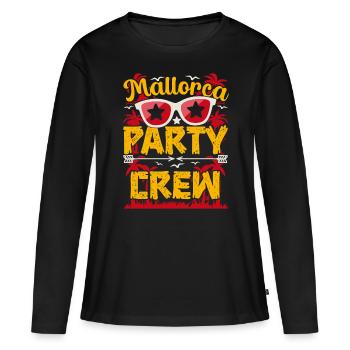 | de tenue de fête de Majorque Majorque Party Crew Vacances - T-shirt manches longues Premium bio Femme - noir - Devant - Julia (174cm)