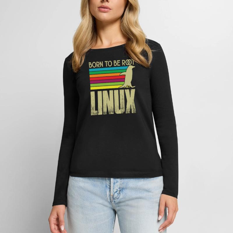 Linux Born to be root Admin Linux Women's Premium Organic Long Sleeve Shirt
