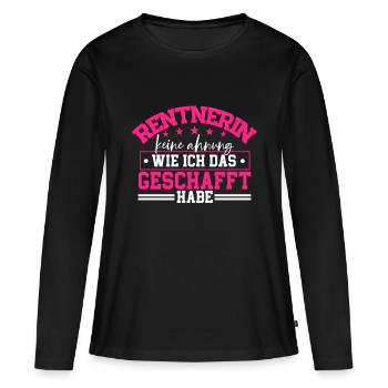 Rentnerin - Frauen Premium Bio Langarmshirt - Schwarz - Vorne - Julia (174cm)