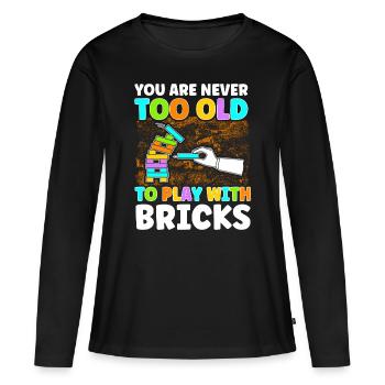 Bloc de construction Bloc terminal Bloc - T-shirt manches longues Premium bio Femme - noir - Devant - Julia (174cm)