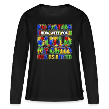 Build clamping block building block - Women's Premium Organic Long Sleeve Shirt - black - Front - Julia (174cm)
